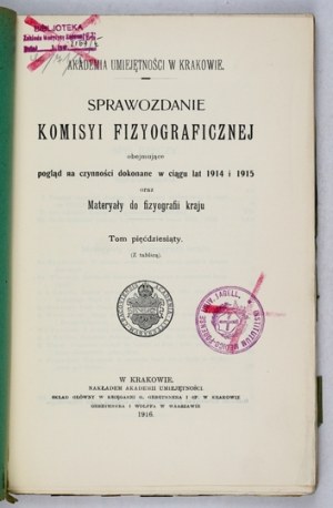 SPRÁVA Fyziografickej komisie. T. 50. 1916.