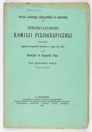 SPRAWOZDANIE Komisji Fizjograficznej. T. 57. 1923.