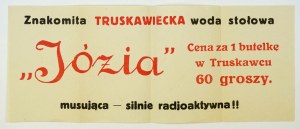 Advertisement from Truskavets: spa water - highly radioactive!