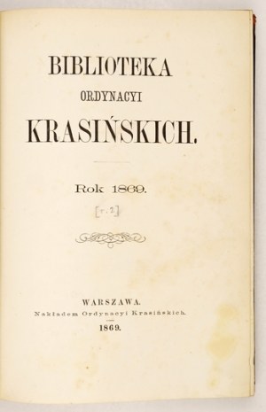 BIBLIOTEKA Ordynacyi Krasińskich. 1869 [T. 2]:  Die Akten des Unterkanzlers Franciszek Krasiński 1569-1573....