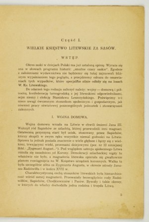 P. Jasienica - Die Länder im Nordosten der Republik Polen zur Zeit der Sachsen. 1939.