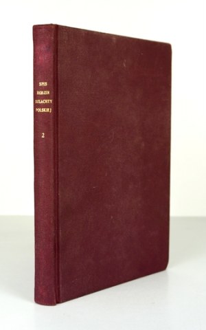 POLACZEK Leon - Spis rodzin szlachty polskiej. Kraków [1893-1894]. Druk. Uniw. Jagielloński. 4, p. 144. opr. wsp....