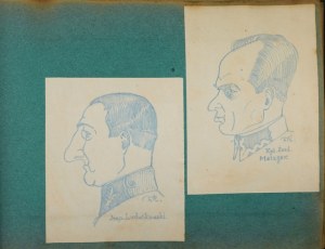 Album mit Karikaturen von Offizieren des 4. Infanterieregiments der Legion aus den 1920er und 1930er Jahren.