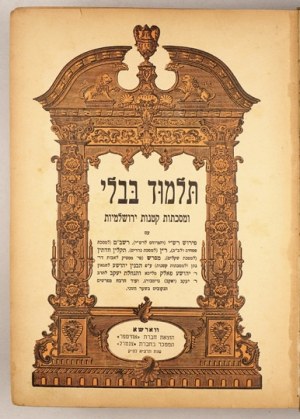 Babylonský talmud (hebrejsky). Varšava 1931.