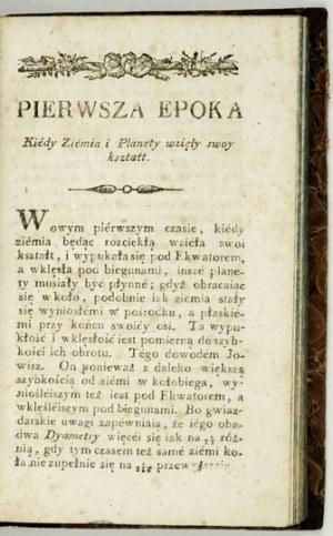 BUFFON G. L. - Les époques de la nature. Traduit par S. Staszic. 1803.