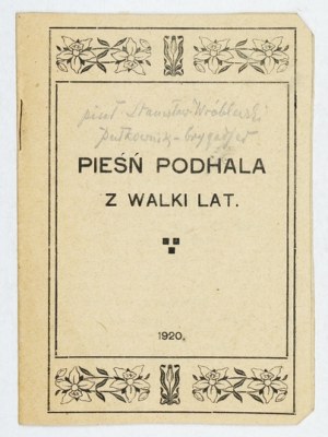Chant de Podhale. 1920. impression du plébiscite.