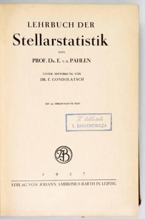 Aus der Buchsammlung von T. Banachiewicz - 'Stellarstatistik', 1937.