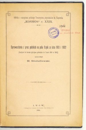 Deväť prác z astronómie a geofyziky z knižnice profesora T. Banachiewicza.