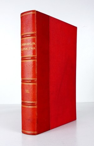 CHIRURGIE clinique. Vol. 2 : 1929. demi-feuille de R. Jahoda.