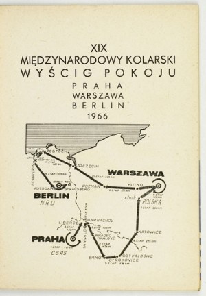 XIX MEZINÁRODNÍ cyklistický závod míru. Vlepená vstupenka ze Slezského stadionu.