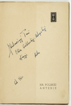 TEPA J. - Sull'etere polacco. 1938. dedica dell'autore.