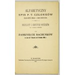 Tow. of international horse racing in Cracow. Directory of members. 1897.
