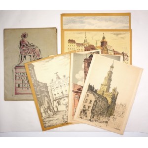 XIV Zjazd Lekarzy i Przyrodników Polskich w Poznaniu, autolitografie barwne. 1933.