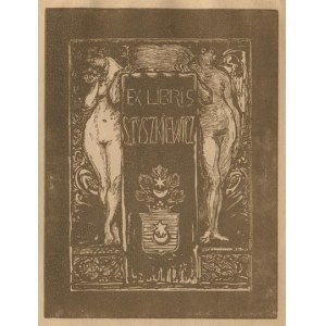 Ekslibris K. Brandla dla Samuela Tyszkiewicza w drzeworycie z 1920.