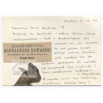 [SZYMBORSKA Wisława (1923-2012)]. Wyklejanka z odręcznym listem Wisławy Szymborskiej do Andrzeja Szczepki,...