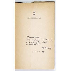 FILIPOWICZ K. - Ciemność i światło. 1959. Dedykacja autora.