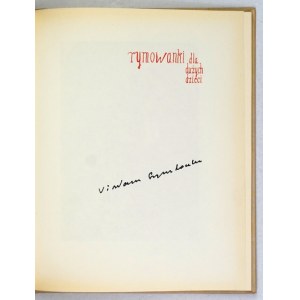 SZYMBORSKA W. - Rhymes for big kids. 2005. author's signature.