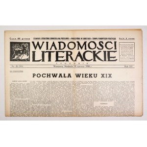 Wiad. Literackie, nr 765: 19 VI 1938. :List Schulza do redakcji (o Gombrowiczu)