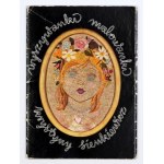 [SIENKIEWICZ Krystyna]. Odręczna dedykacja Krystyny Sienkiewicz na okładce zestawu pocztówek ze zdjęciami jej haftów, 19...