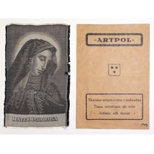 [MATER Dolorosa]. Jacquard art fabric with an image of Our Lady of Sorrows.