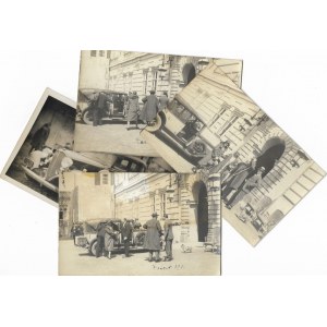 [ARYSTOKRACJA - ostatni ordynat łańcucki Alfred Potocki z przyjaciółmi na dziedzińcu łańcuckiej rezydencji - fotografie ...