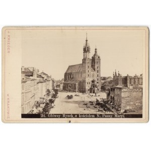 [KRAKOW - Main Market Square with N. Panny Mary Church - view photograph]. [not before 1872, not after 1875]....