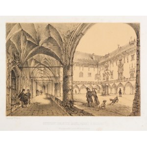 [KRAKOW]. Courtyard of the Jagiellonian Library in Cracow. Lithograph after 1865.