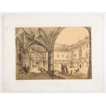 [KRAKOW]. Courtyard of the Jagiellonian Library in Cracow. Lithograph after 1865.