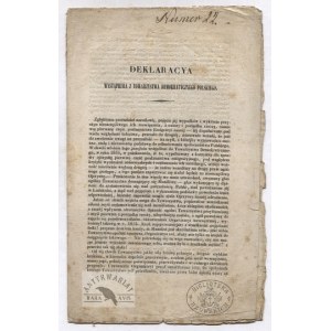 DEKLARACYA wystąpienia z Towarzystwa Demokratycznego Polskiego [...]. . Rennes, 14 VI 1838. [Podp.]...