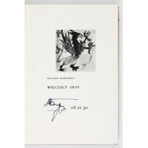 WAŃKOWICZ M. - Walczący gryf. 1963. Z podpisem autora.