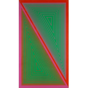 Richard Anuszkiewicz (1930 Erie - 2020 ), Triangulated Green, 1977