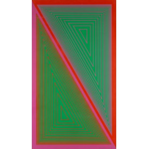 Richard Anuszkiewicz (1930 Erie - 2020 ), Zelený trojuholník, 1977