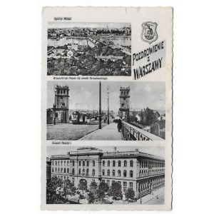 Warszawa Pozdrowienie z Warszawy [Zdjęcia z teki K. Wojutyńskiego / pocztówka ca 1939]