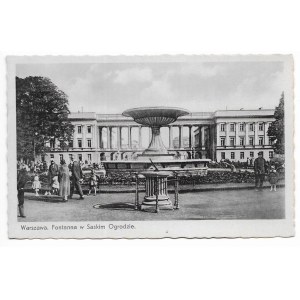 Varšavská fontána v Saské zahradě [Fotografie z portfolia K. Wojutyńského / pohlednice z roku 1939].