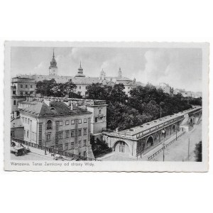 Warsaw Castle Terrace from the side of the Vistula River [Photos from K. Wojutyński's portfolio / postcard ca 1939].