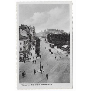 Warszawa Krakowskie Przedmieście [Zdjęcia z teki K. Wojutyńskiego / pocztówka ca 1939]