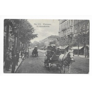 Warszawa ulica Marszałkowska [pocztówka ca 1914]