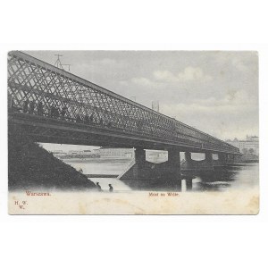 Warszawa [most Kierbedzia] Most na Wiśle [pocztówka ca 1914]