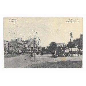 Warsaw [Mickiewicz Monument] Krakowskie Przedmieście [postcard ca 1914].