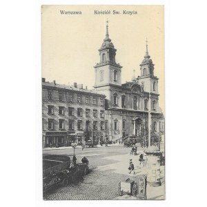 Warszawa [Krakowskie Przedmieście] Kościół św. Krzyża [pocztówka ca 1914]