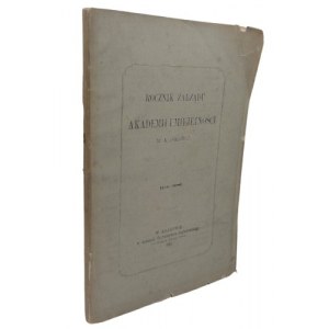 Yearbook of the Board of the Academy of Arts and Sciences in Krakow Year 1881