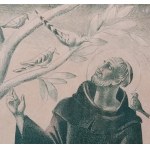 Wacław Borowski Św. Franciszek wśród ptaków, litografia