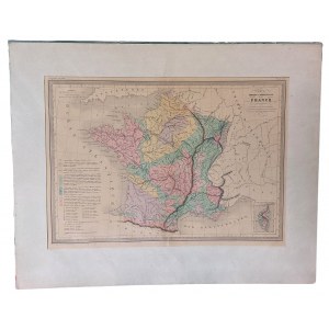 Fizyczna i geologiczna mapa Francji, [1880 r.]