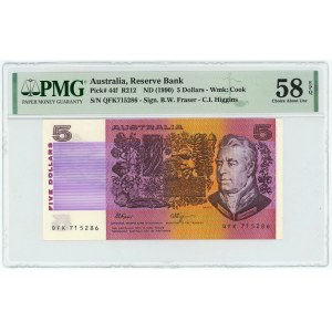 Australia 5 Dollars 1990 PMG 58EPQ Choice About UNC