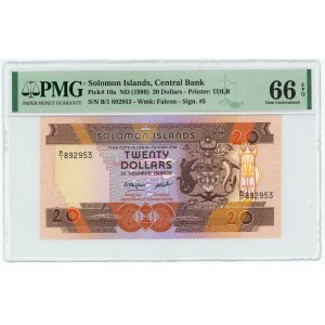 Solomon Islands 20 Dollars 1986 PMG 66EPQ Gem UNC