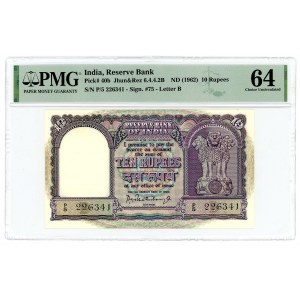 India 10 Rupees 1962 (ND) PMG 64 Choice UNC