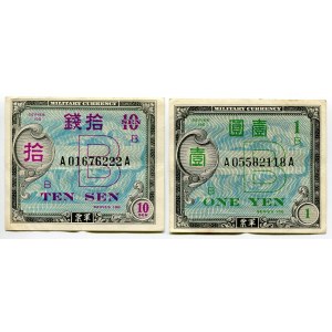 Japan 10 Sen & 1 Yen 1945 (ND)