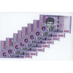 Armenia 8 x 1000 Dram 2018 Close Numbers