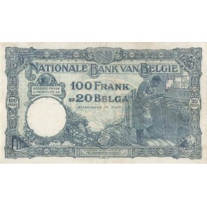Belgium 100 Francs = 20 Belgas 1931
