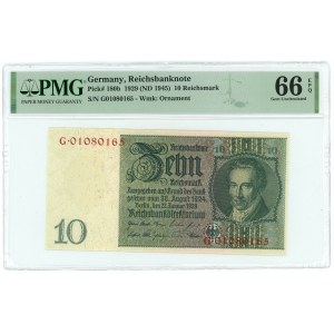 Germany - Empire 10 Reichsmark 1929 (1945) (ND) PMG 66 EPQ Gem UNC